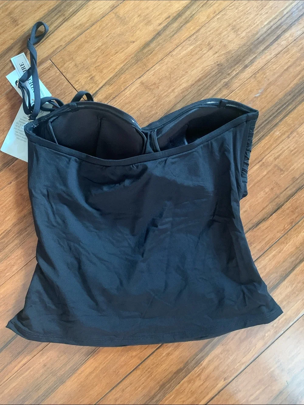 2bamboo Black Strapless Tankini Swim Top